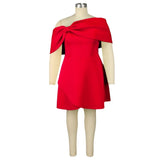 Fongt New Multi-Colored Shoulder Dress Sexy Wind Party Party Dress Dress Dress Dress
