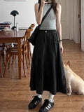 Fongt Gray Work Clothes Skirt Large Size Drawstring Cover Quick Dry A Word Umbrella Skirt Fatmm Thin Skirt Autumn