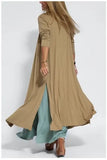 Fongt Summer New Fashion V-Neck Sleeveless Loose Thin Simple Solid Color Long