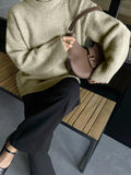 Fongt Lazy Wind Wool Sweater Woman 2025 Dress Bag Loose Knitted Shirt Long-Sleeved Top