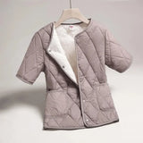 New Winter Women's Jacket Oversized Plush Vest Short Sleeved Cardigan Thickened Warm Cotton Jacket Short Tops