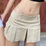Fongt And Summer Women's Wear Street Vintage Fashion Low Waist Pocket Pleated