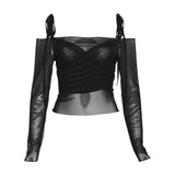 2023 Summer New Women's Fashion Pure Color Slings Sexy Bare Back Repair Umbilly Long-Sleeved