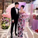 Fongt Chinese Fishtail Evening Dress 2025 New Light Luxury Niche Morning Robe Toasting Bridal Purple Banquet Dress Dress Dress
