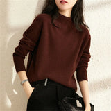 Fongt Turtleneck Sweater Female 2024 Autumn / Winter New Solid Color Languid Wind Slim Inside With Long Sleeve Knit Bottom Top-Outfit
