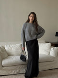 Fongt Autumn And Winter Hot Sale Thick Short Round Neck Solid Color Sweater Bum Basic Women's Clothing