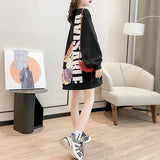 Women's Pullover Plus Velvet Thick/thin Mid-length Loose Kawaii Clothes Korean Version New Autumn Winter Student Shirt Ins