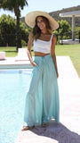 2023 Spring Summer Women Wide Leg Pants Casual High Waisted Long Skirt Pants for Girls Lace-Up Pants Брюки С Высокой