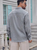Fongt Men's Casual Striped Young Long Sleeve Shirt