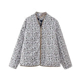 Fongt Women's Loose Print On Both Sides Of The Cotton Jacket 5795