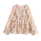Fongt Women's Clothing 2025 Spring New Multi-Color Simple Cascade Decoration Chiffon Shirt