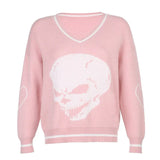 Pattern Sweaters Women Oversized Pullovers Harajuku Aesthetic Streetwear Jumper Korean Knitwear Autumn Preppy Style