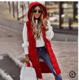Fongt Casual Solid-Colored Hooded Sleeveless Sleeveless Vest Coat