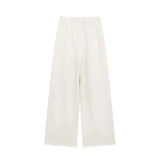 Fongt Summer New Women's Casual V-Neck Bow Tie And Suit Top Straight Trousers Set