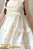 Chiffon Vintage Sweet Dress Women Flying Sleeve Lolita Kawaii Mini Dress Female Ruffles Korean Fahsion Cute Dress