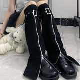 Fongt High Street Multi-Pocket Black Work Clothes Jeans Women 2025 New High-Waisted Loose Broad-Legged Trousers