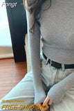 Turtleneck Sweater Women Autumn Casual Thin Long Sleeve Tops Base Knitted Sweaters Solid Color Slim Stretch
