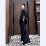 Fongt Able Temperament Of Salt Feeling Fried Street Lively Age Reduction Chiffon Broad Leg Pants Two Sets Of Women's Summer