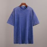 Fongt Old Short-Sleeved T-Shirt 2025 Summer Relaxation Leisure Collar Water Washing Hair Short-Sleeved T-Shirt