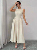 Fongt Women's Sleeveless Spring And Summer Thin Temperament Waist Dress