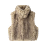 Fongt Women's ZA Flat For Fashion Vest Faux Fur Effect Vest