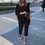 Pant Sets Spring Lapel Neck Long Sleeve Blouse Suits Urban Tracksuit ZANZEA Women OL Matching Sets Casual Solid Work