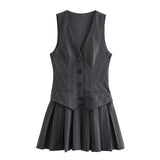 Fongt Homemade New Women's Classic Wide-Rendered Vest Dress 2157554