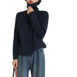Wind, High Collar, Thin Sweater, Bright Silk Design, Solid Color Slim, Bottomed Sweater, Autumn And Winter Blouse-Outfit