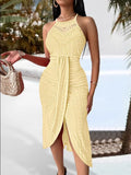 Fongt Women's New 2025 Spring And Summer Hip Hop Street Man Skirt Hanging Neck Sleeveless Irregular Dress Dress Dress