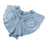 Fongt New Station Modeling Lotus Leaves Under The Broad Legs Denim Shorts Hot Pants Prosthetic Skirt 1305