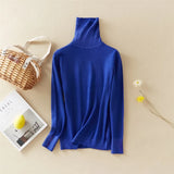 New-Coming Winter Tops Solid Button Turn-down Collar Pullovers Female Thick Turtleneck Knitted High Street Women