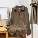 Fongt Loose Feeling Loose Lanky Long-Sleeved Shirt Women's Spring And Autumn Design Sense Of Small Casual Chic Outside Folding Clothes