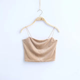 Fongt 2024 Winter Burst Velvet Short Rubber Band Sling A Word Collar Vest Woman-Outfit