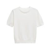 Fongt Homemade New Women's Classic Flat Needle Short Sleeve Basic Knit 8851001