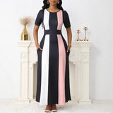 Fongt Women's Clothing New Temperament Fashion Fashion Dress Short Sleeve Long Skirt