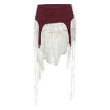 Fongt Summer New Women's Hottie Fashion Jennie With High-Waisted Color Irregular Design Half-Dress Skirt