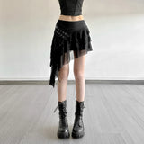 Fongt Trend 2025 Summer Women's New Solid Color Hottie High Waist Side Design Irregular Skirt
