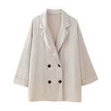 Fongt New Wrinkled Effect Blazer Loose Casual Trousers 4387130 4387030