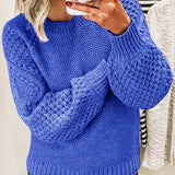 Fongt Women's Fashion Women's Jumper Long Sleeve Round Neck Stitch Sweater Women's