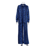 Fongt Sleeve Leopard Print Loose And Fashionable Two-Piece Set-Outfit