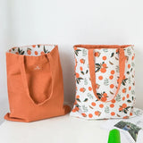 Women Canvas Shopping Bag Fruit Print Female Cotton Cloth Shoulder Bag Eco Handbag Tote Double Side Grocery Shopper