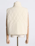 Fongt 2024 Niche Loose Vest Diamond Chain Trim Clip Cotton Sleeveless Jacket-Outfit