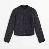 Fongt Women's New 3 Color Button Wool Yarn Knitted Cardigan 2822-Outfit