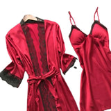 Midnight Charm Sexy Pajamas_Pyjamas Summer Sexy Pajamas Four-Piece Korean Version Of Sling Women With Breast Pad