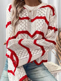 Fongt Yang Autumn New Women's Sweater Wavy Horn Long-Sleeved Knitted Shirt Top