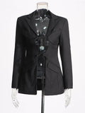 Australian Show Small Suit 2025 New Tying With Sexy Hollow Irregular Splicing Senior Sense Blazer