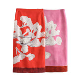 New Blended Printed Split Straight Skirt 2394119-Outfit
