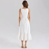 Fongt 2025 New Women's Design Sense Of Niche Slimming Casual Splicing Sleeveless Dress