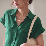 Women Solid Elegant Office Ladies Chic Ins Summer Single Breasted All-match Hot Sale S-3XL Trendy Young New Style