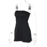 Strapless Solid Mini Dress-Outfit